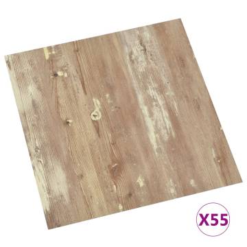 Self-Adhesive PVC Flooring Planks - 55 pcs Brown - 5.11 m²