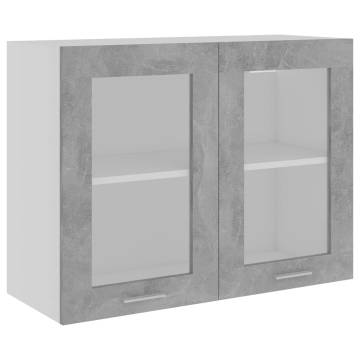 Hanging Glass Cabinet - Concrete Grey - 80x31x60 cm | HipoMarket