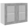 Hanging Glass Cabinet - Concrete Grey - 80x31x60 cm | HipoMarket