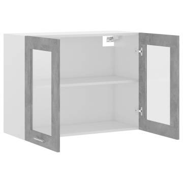 Hanging Glass Cabinet - Concrete Grey - 80x31x60 cm | HipoMarket