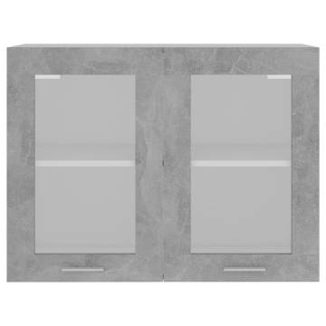 Hanging Glass Cabinet - Concrete Grey - 80x31x60 cm | HipoMarket