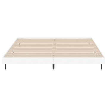 White King Size Bed Frame 150x200 cm | Durable Engineered Wood