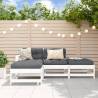 4 Piece Garden Lounge Set White Solid Wood Pine Colour white Number of 4 