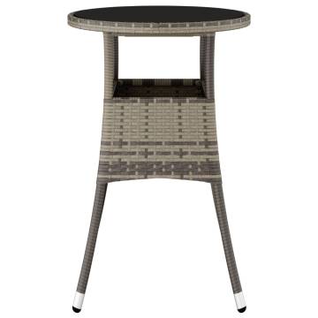 Stylish Ø60cm Grey Poly Rattan Garden Table | Hipomarket UK