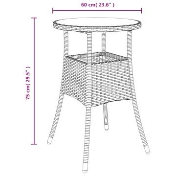 Stylish Ø60cm Grey Poly Rattan Garden Table | Hipomarket UK