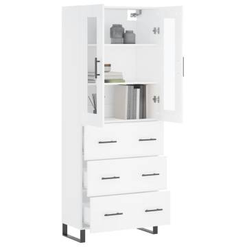 Stylish Highboard White 69.5x34x180 cm - Durable & Elegant