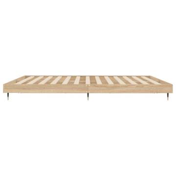 Sonoma Oak Bed Frame 200x200 cm | Durable Engineered Wood