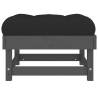 Garden Footstools with Cushions (2pcs) - Grey Solid Pine