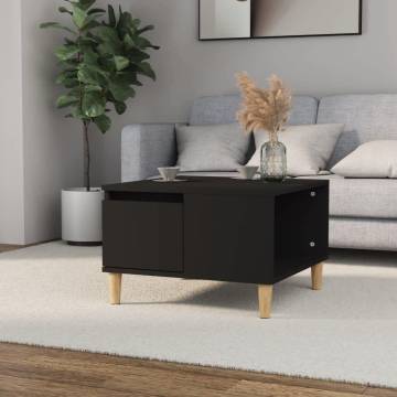 Elegant Black Coffee Table 55x55 cm - Engineered Wood