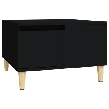 Elegant Black Coffee Table 55x55 cm - Engineered Wood