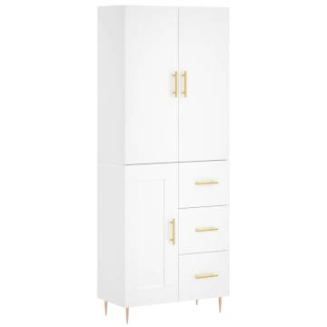 Stylish Highboard White 69.5x34x180 cm - Durable & Elegant