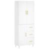 Stylish Highboard White 69.5x34x180 cm - Durable & Elegant