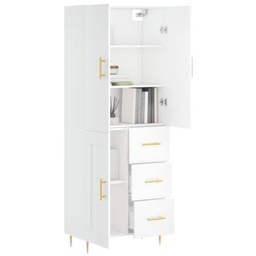 Stylish Highboard White 69.5x34x180 cm - Durable & Elegant