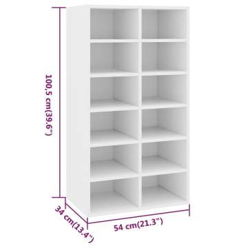 Shoe Rack White 54x34x100.5 cm | Stylish & Durable Storage