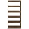 Stylish Brown Oak Book Cabinet & Room Divider - 80x30x166 cm