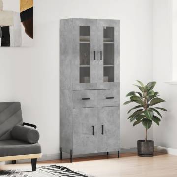 Highboard Concrete Grey - Stylish Storage Solution | Hipomarket