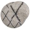 Shaggy Rug PAMPLONA | High Pile Beige & Anthracite Ø 120 cm