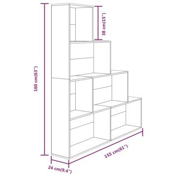 Book Cabinet Smoked Oak 155x24x160 cm | Stylish Storage Solution