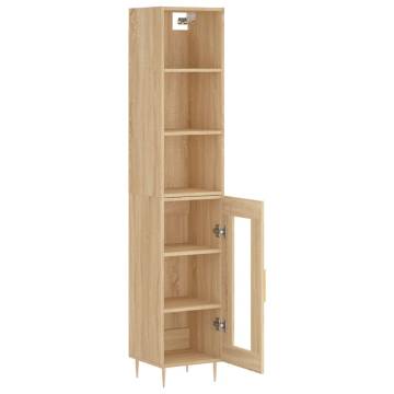 Stylish Highboard Sonoma Oak - 34.5x34x180 cm | Hipo Market