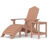 Garden Adirondack Chair Set with Footstool & Table - HDPE Brown