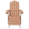 Garden Adirondack Chair Set with Footstool & Table - HDPE Brown