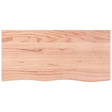 Light Brown Solid Wood Bathroom Countertop - 100x50 cm