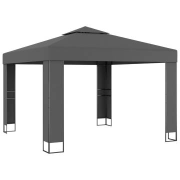 Gazebo with Double Roof 3x3 m - Durable Anthracite Garden Shade