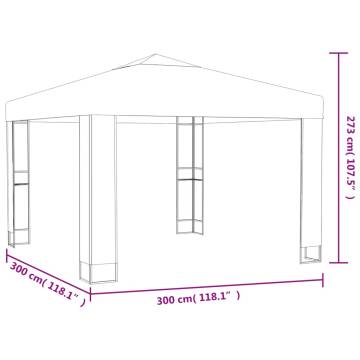 Gazebo with Double Roof 3x3 m - Durable Anthracite Garden Shade