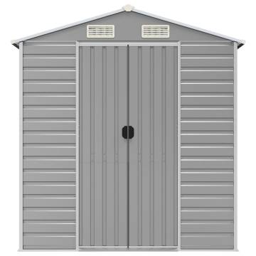 Light Grey Garden Shed - 191x385x198 cm Galvanised Steel