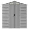 Light Grey Garden Shed - 191x385x198 cm Galvanised Steel