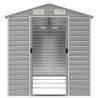 Light Grey Garden Shed - 191x385x198 cm Galvanised Steel