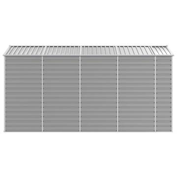 Light Grey Garden Shed - 191x385x198 cm Galvanised Steel