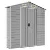 Light Grey Garden Shed - 191x385x198 cm Galvanised Steel