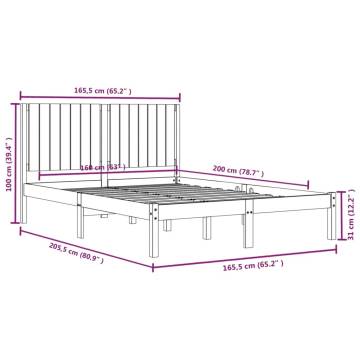 Bed Frame Solid Wood Pine 160x200 cm - Stylish & Sturdy