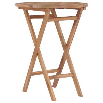 Folding Garden Table 60 cm - Solid Teak Wood | HipoMarket