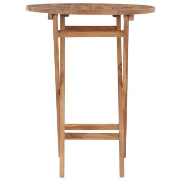 Folding Garden Table 60 cm - Solid Teak Wood | HipoMarket