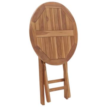 Folding Garden Table 60 cm - Solid Teak Wood | HipoMarket