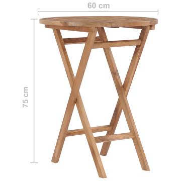 Folding Garden Table 60 cm - Solid Teak Wood | HipoMarket