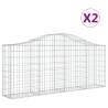 Arched Gabion Baskets - 2 pcs 200x30x80/100 cm Galvanised Iron