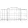 Arched Gabion Baskets - 2 pcs 200x30x80/100 cm Galvanised Iron