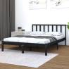 Bed Frame Black Solid Wood Pine 140x200 cm Colour black Size 140 x 200 cm 