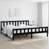 Bed Frame Black Solid Wood 160x200 cm Colour black Size 160 x 200 cm 