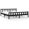 Black Solid Wood Bed Frame 160x200 cm - Classic Design