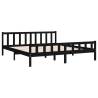 Black Solid Wood Bed Frame 160x200 cm - Classic Design