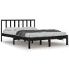 Black Solid Wood Pine Bed Frame 140x200 cm - Stylish & Sturdy