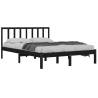 Black Solid Wood Pine Bed Frame 140x200 cm - Stylish & Sturdy