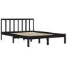 Black Solid Wood Pine Bed Frame 140x200 cm - Stylish & Sturdy