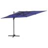 LED Cantilever Umbrella - Azure Blue 400x300 cm | HipoMarket UK