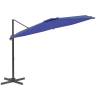 LED Cantilever Umbrella - Azure Blue 400x300 cm | HipoMarket UK