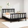 Bed Frame Black Solid Wood Pine 140x200 cm Colour black Size 140 x 200 cm 